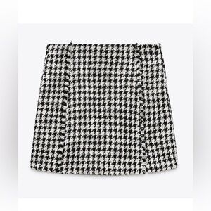 ZARA Houndstooth Mini Skirt Nwot